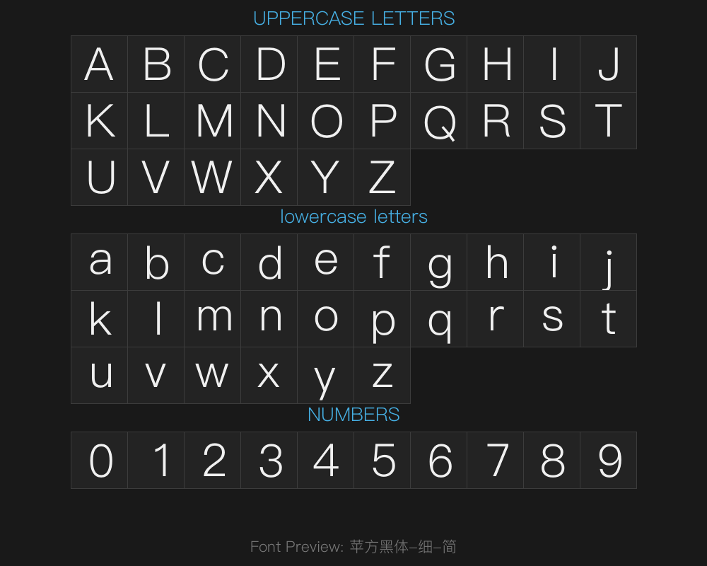 Pingfang Black typeface - Fine - simplePreview