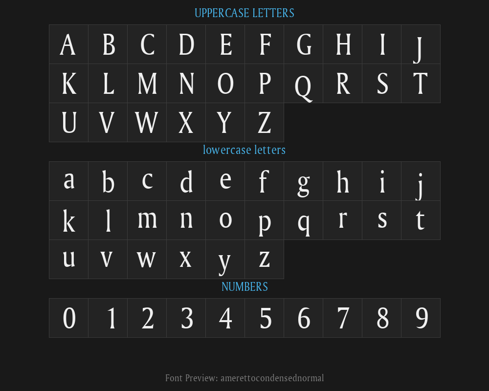 amerettocondensednormalPreview