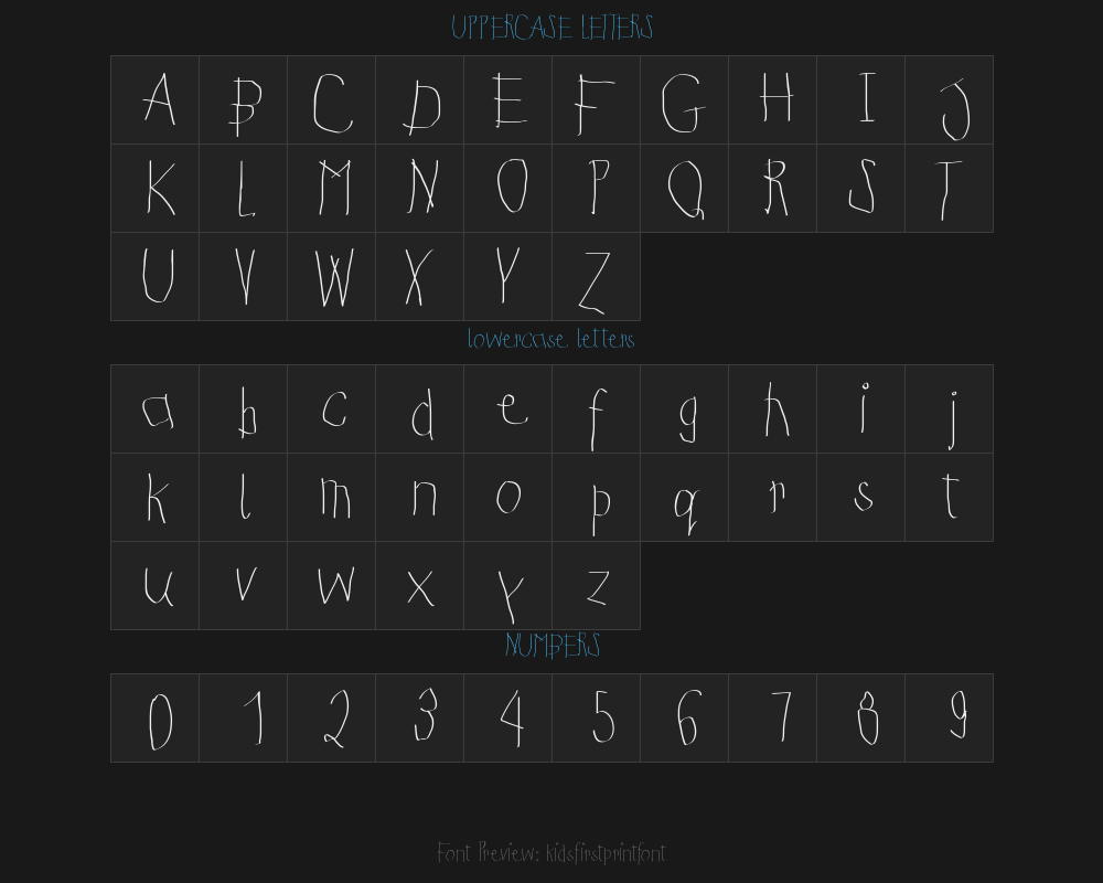 kidsfirstprintfontPreview