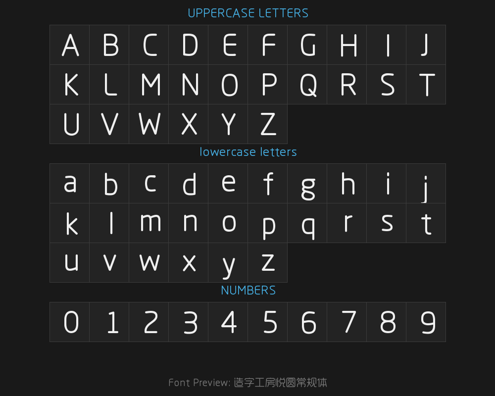 Zaozi Gongfang Yueyuan Regular TypePreview