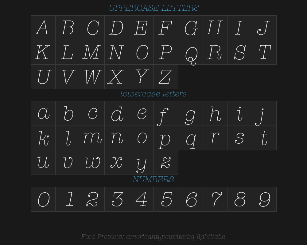 americantypewriterbq-lightitalicPreview