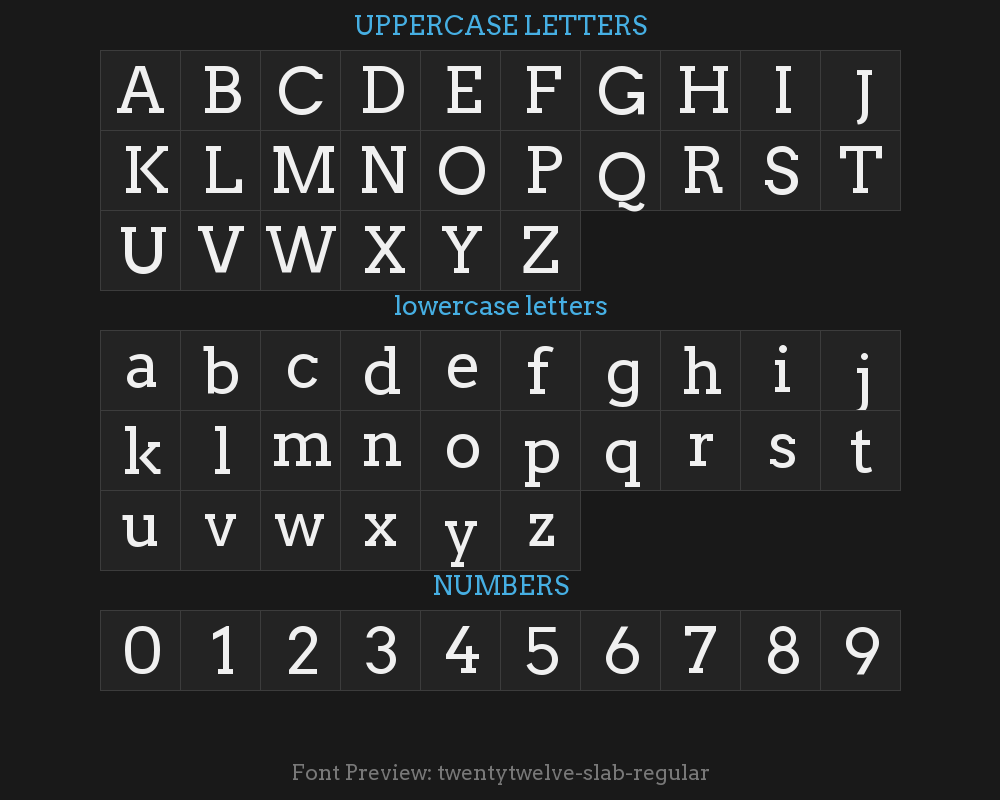 twentytwelve-slab-regularPreview image