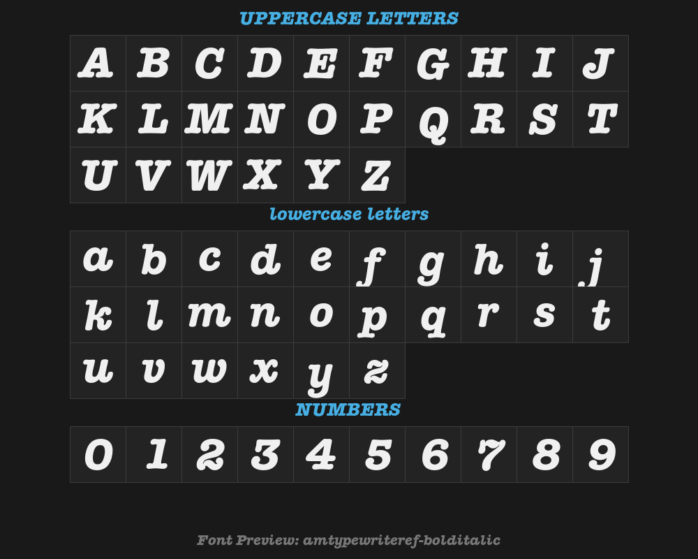 amtypewriteref-bolditalicPreview image