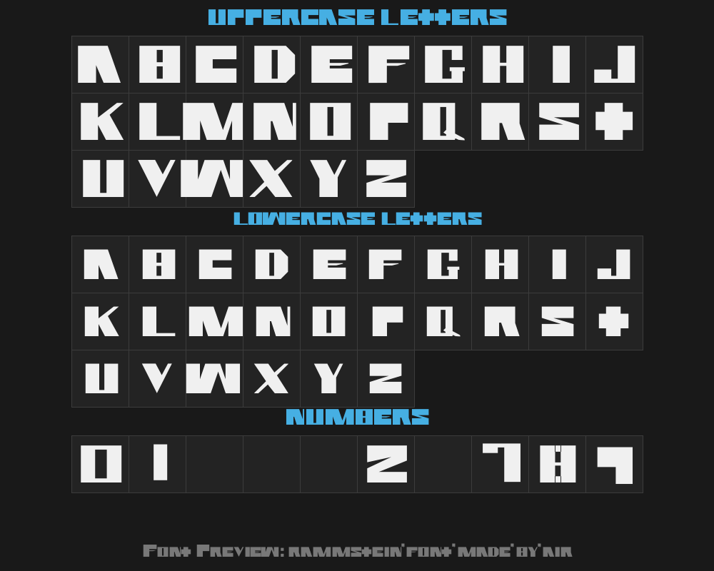 rammstein-font-made-by-airPreview image