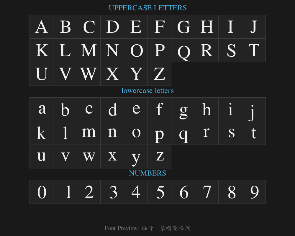Calligrapher's regular script.ttfPreview