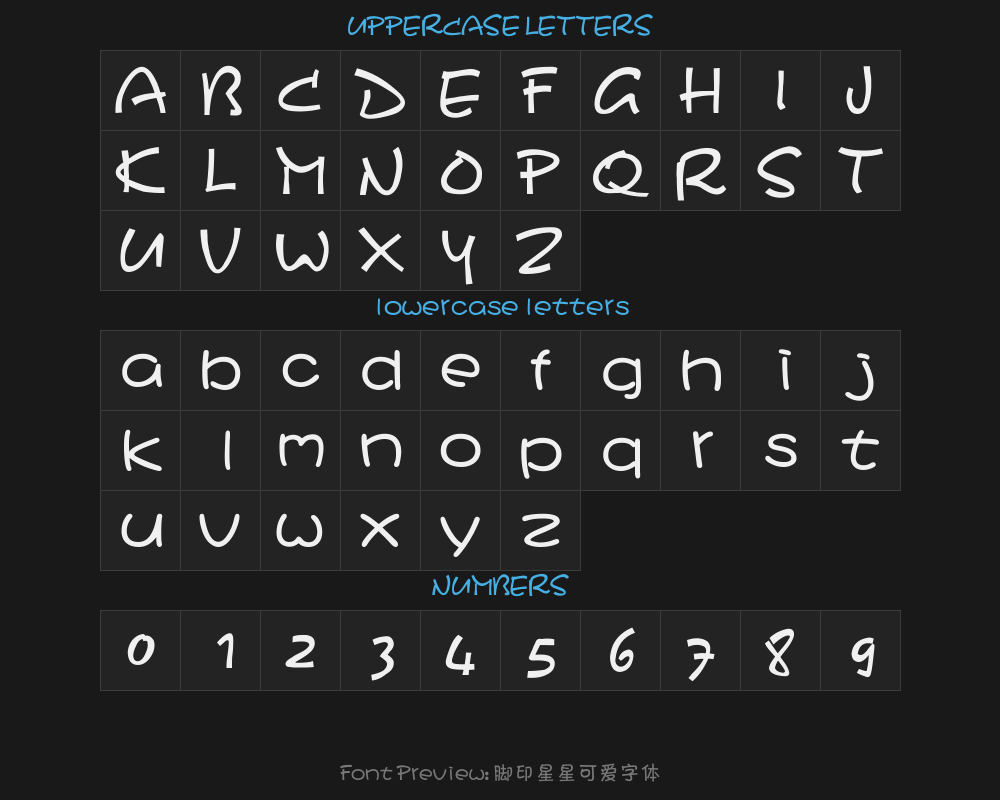 Footprints, stars, cute typefacePreview image