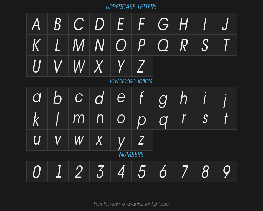 a_avantebsnr-lightitalicPreview