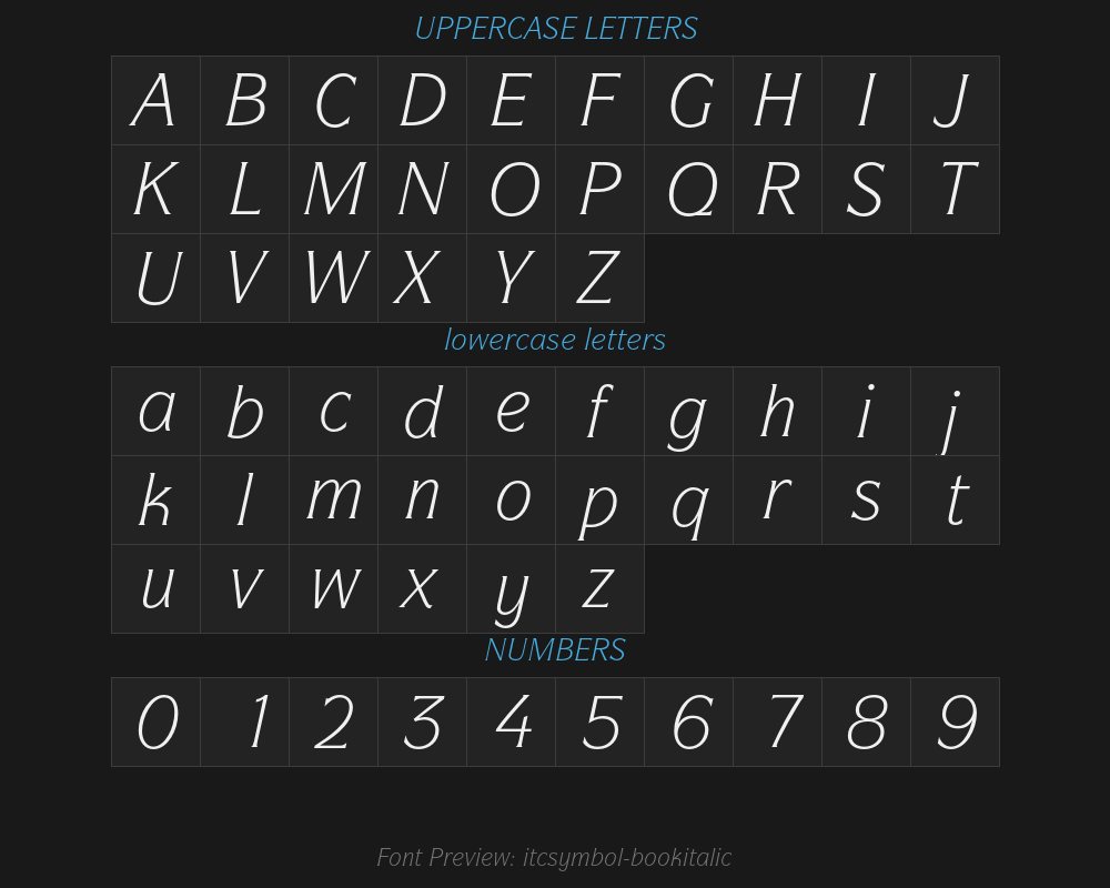 itcsymbol-bookitalicPreview