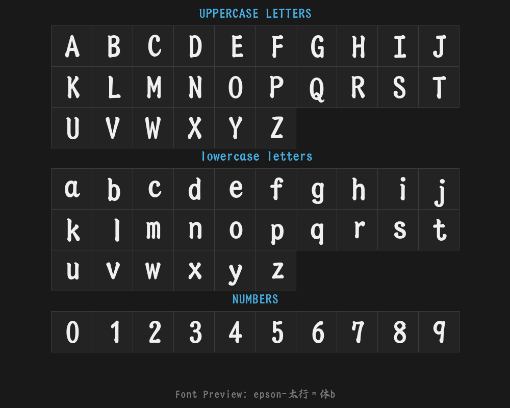 epson- Taihang Script BPreview