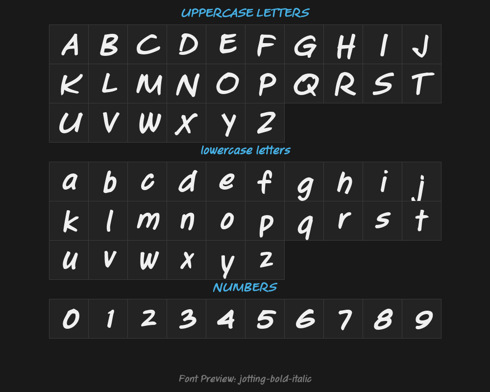 jotting-bold-italicPreview