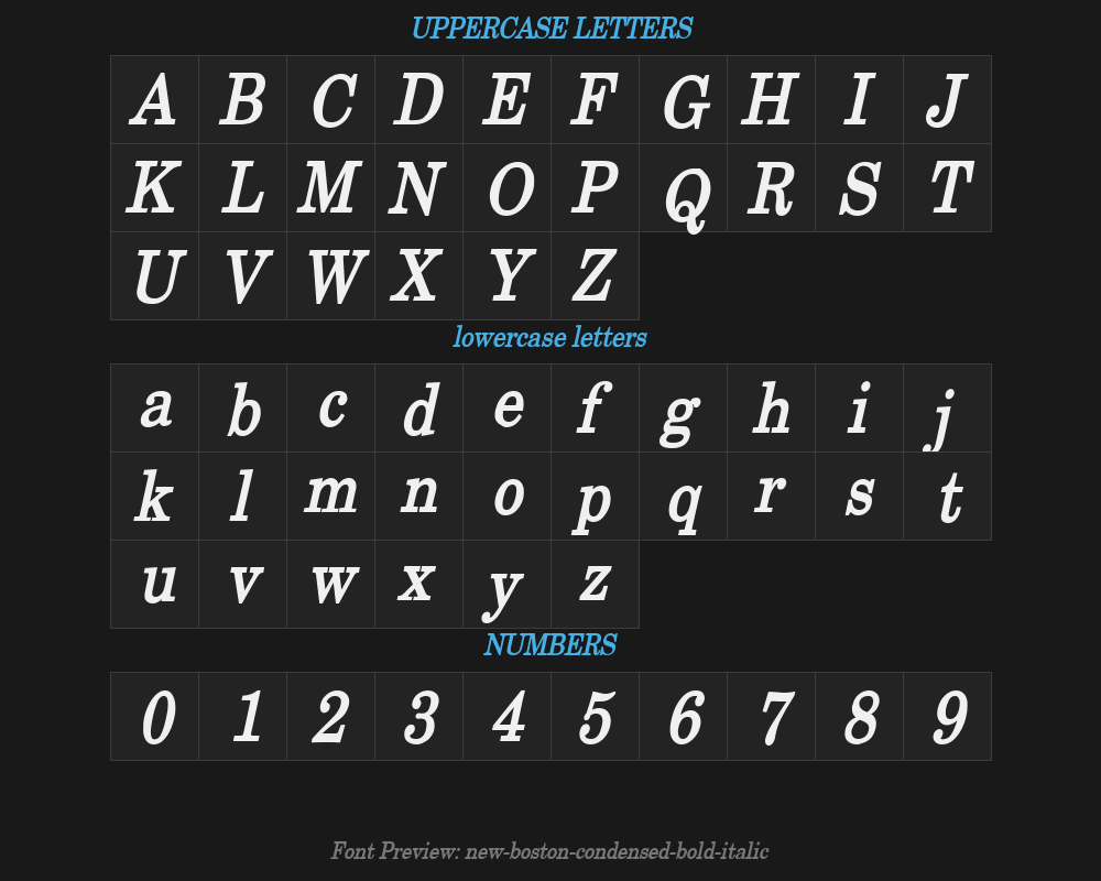 new-boston-condensed-bold-italicPreview