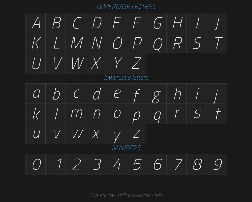 titillium-webthin-italicPreview