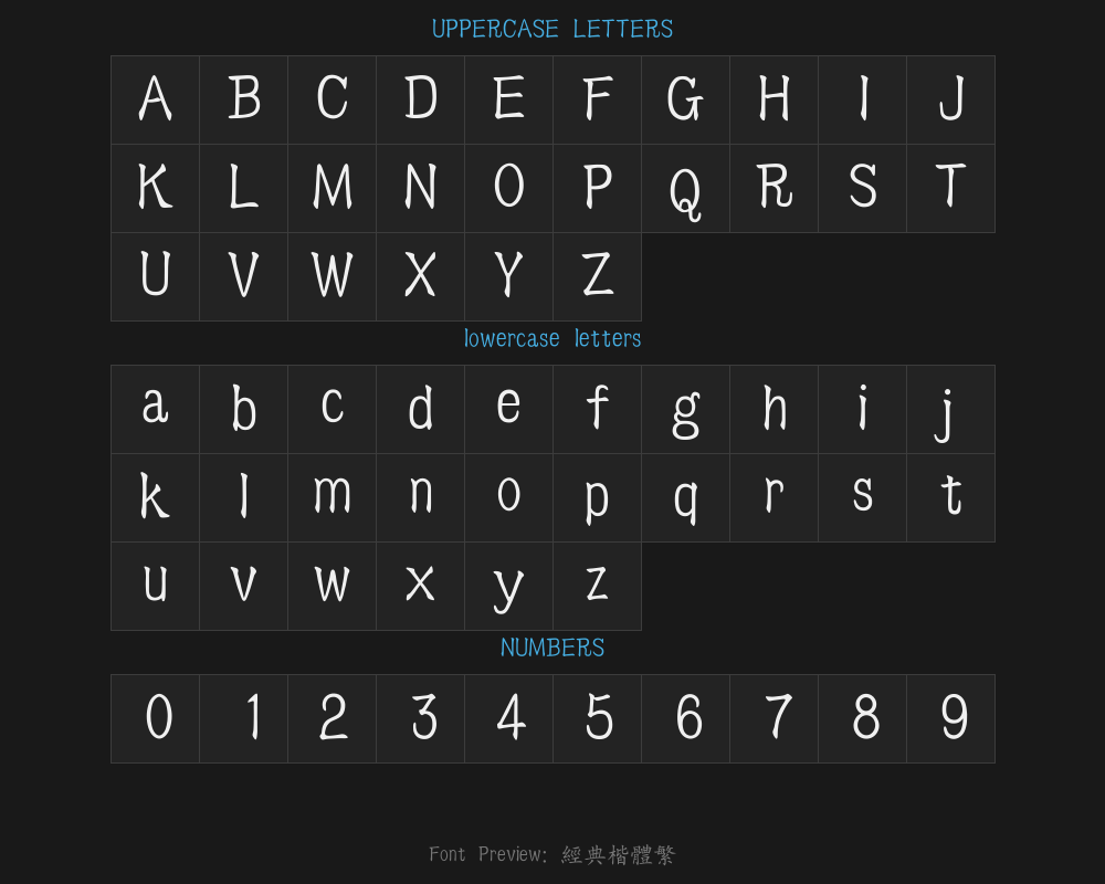 Classic Regular script TraditionalPreview