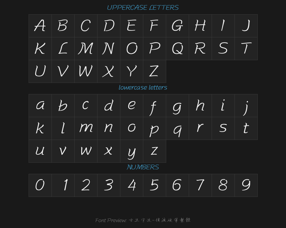 Square Handwriting - Hou Bo's hard pen Traditional TypePreview