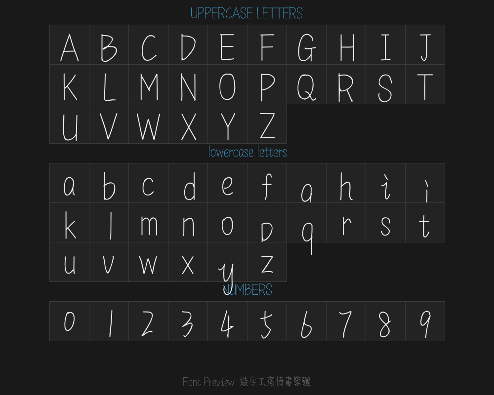 "Zaozi Workshop Love Letter Traditional Chinese.otfPreview