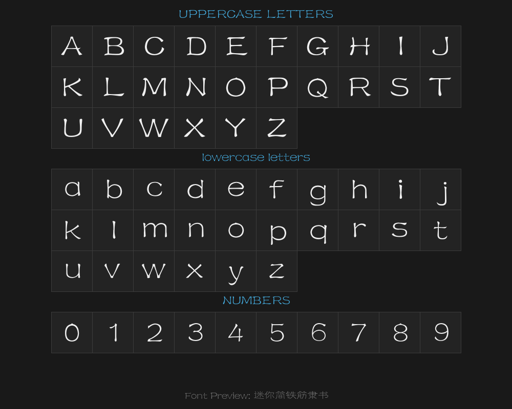 Mini Simplified Iron Bar Clerical ScriptPreview