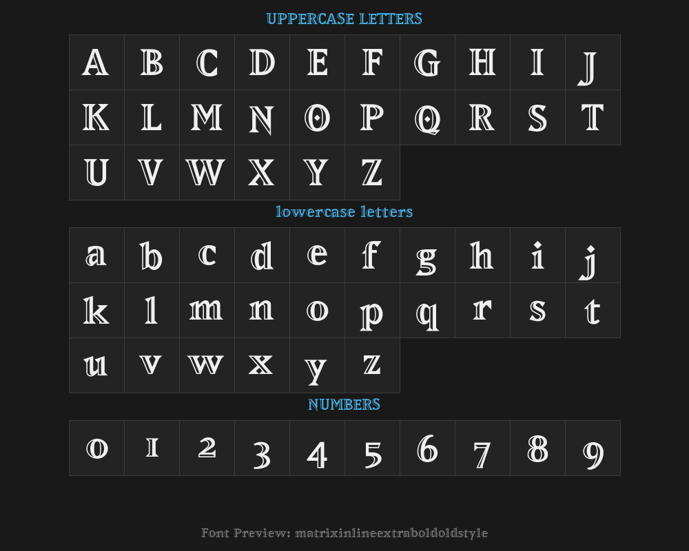 matrixinlineextraboldoldstylePreview