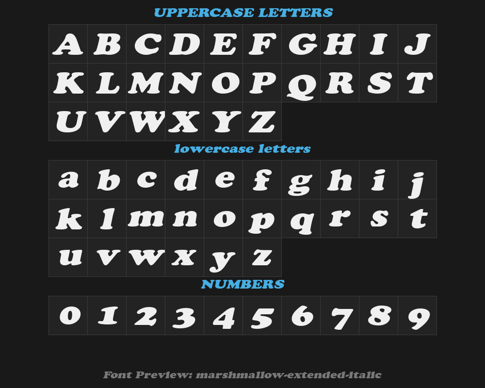 marshmallow-extended-italicプレビュー