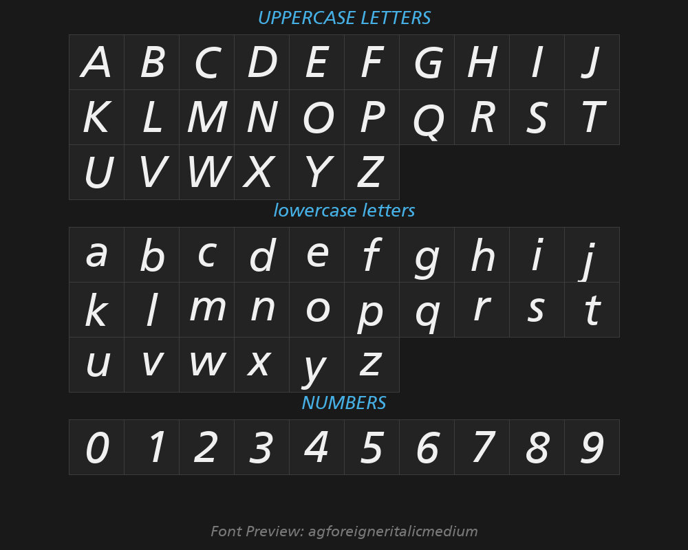 agforeigneritalicmediumPreview