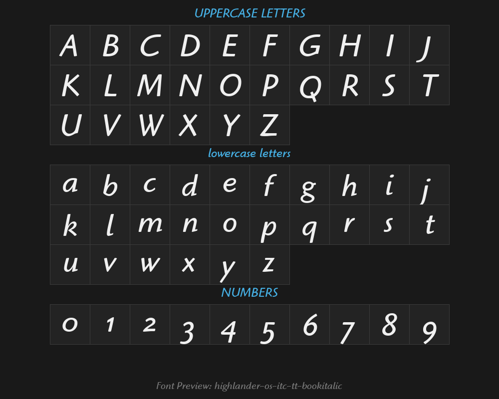 highlander-os-itc-tt-bookitalicPreview image