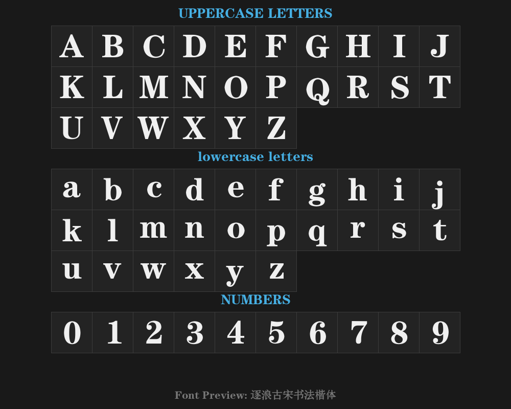 Chasing the waves of ancient Song Dynasty calligraphy in regular script.otfPreview