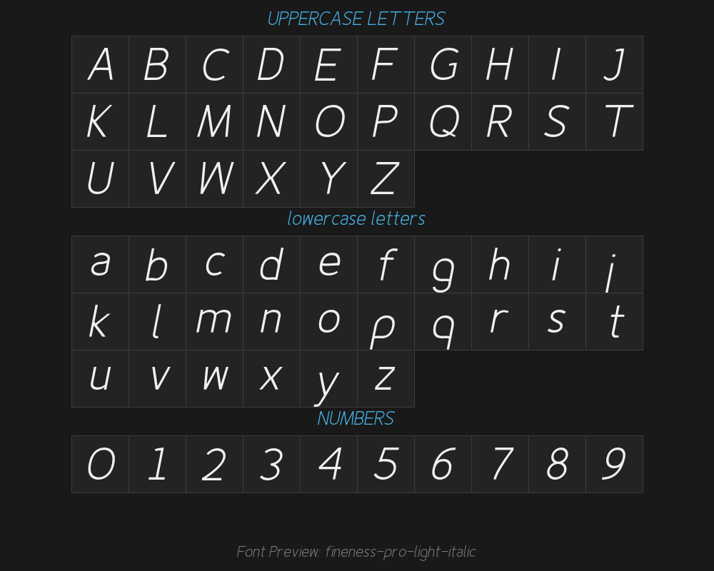 fineness-pro-light-italicPreview