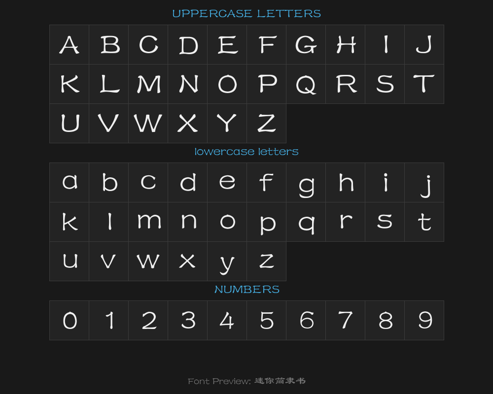 Mini Simplified clerical scriptPreview