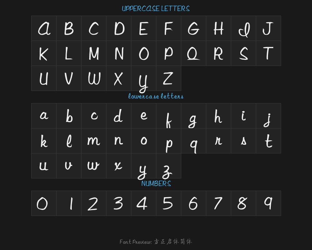 Fangzheng Qiti Simplified typePreview