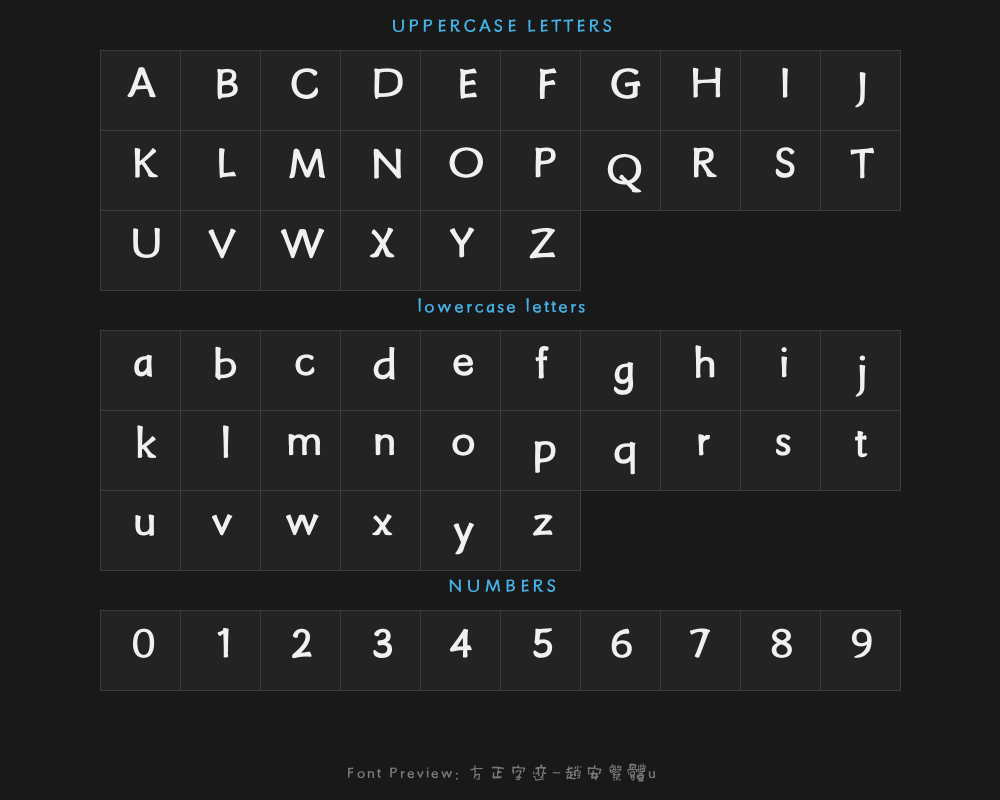 Square handwriting - Zhao An Traditional Chinese uPreview