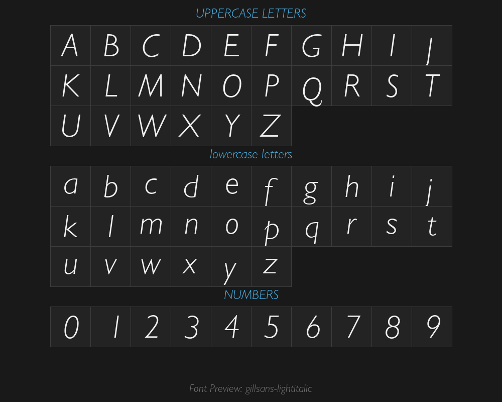 gillsans-lightitalicPreview