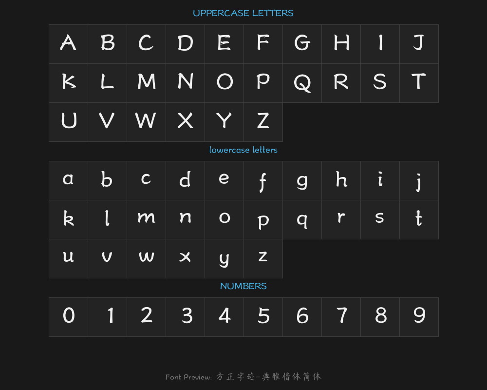 Square handwriting - Elegant regular script Simplified type.ttfPreview