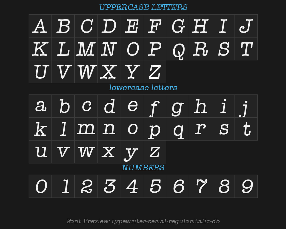 typewriter-serial-regularitalic-dbPreview