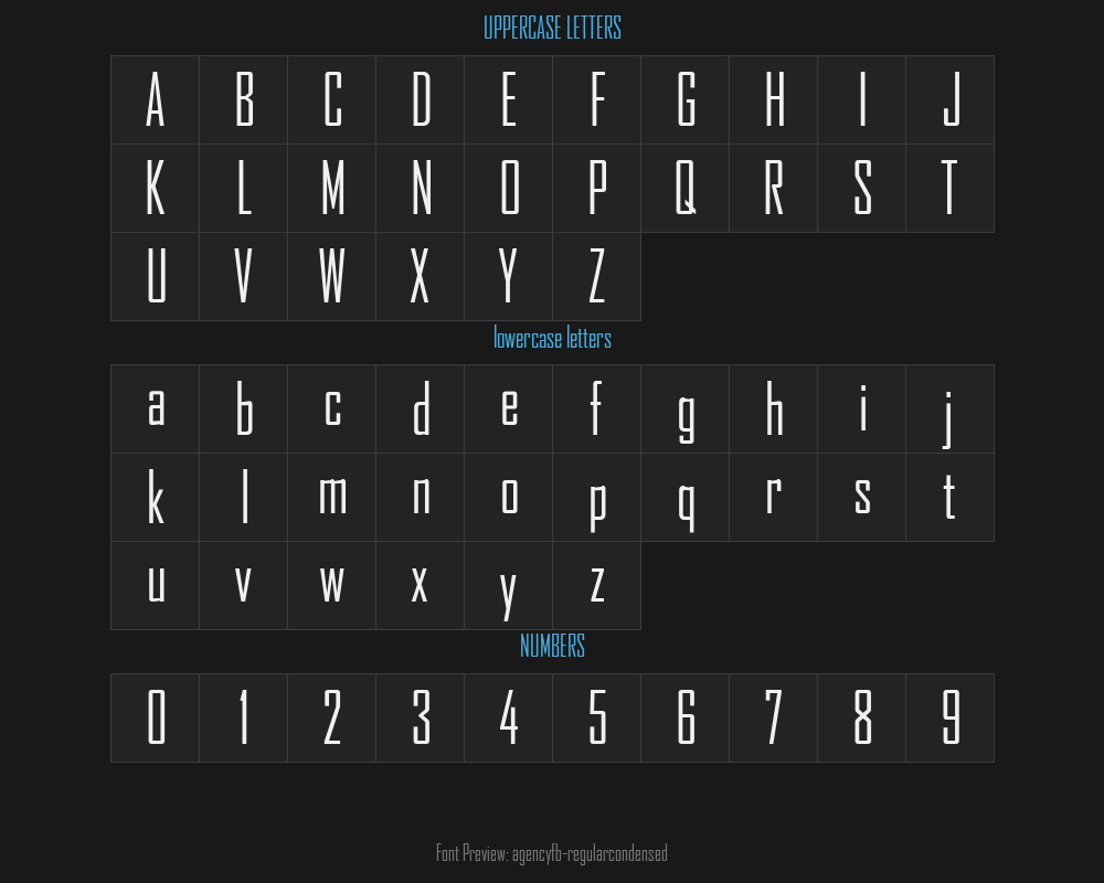 agencyfb-regularcondensedPreview