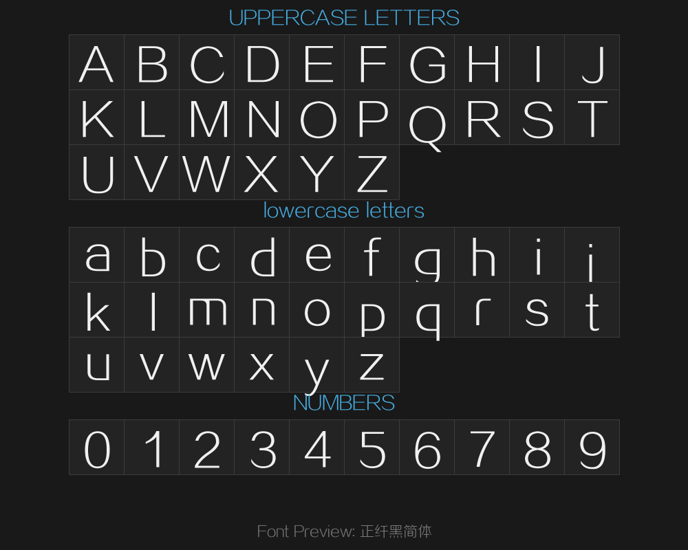 " "正 黑Simplified.ttfPreview