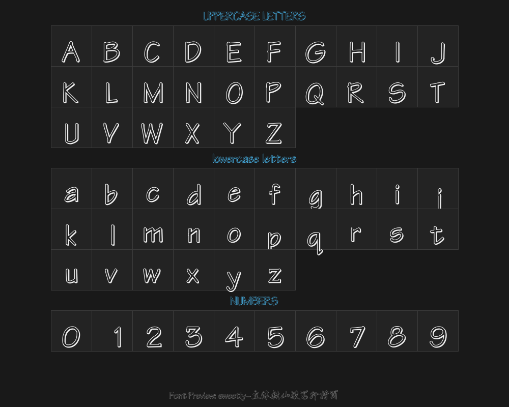 sweetly- Three-dimensional Iron Mountain Hard-pen Running and Regular Script Simple typePreview