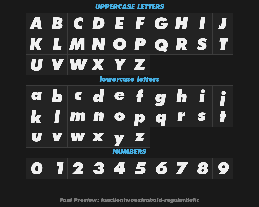 functiontwoextrabold-regularitalicPreview