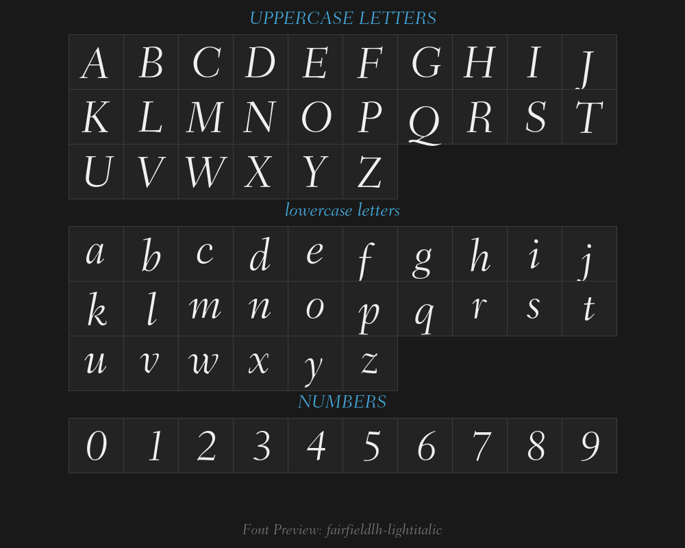 fairfieldlh-lightitalicPreview