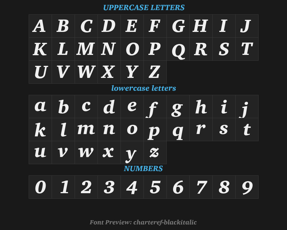 charteref-blackitalicPreview