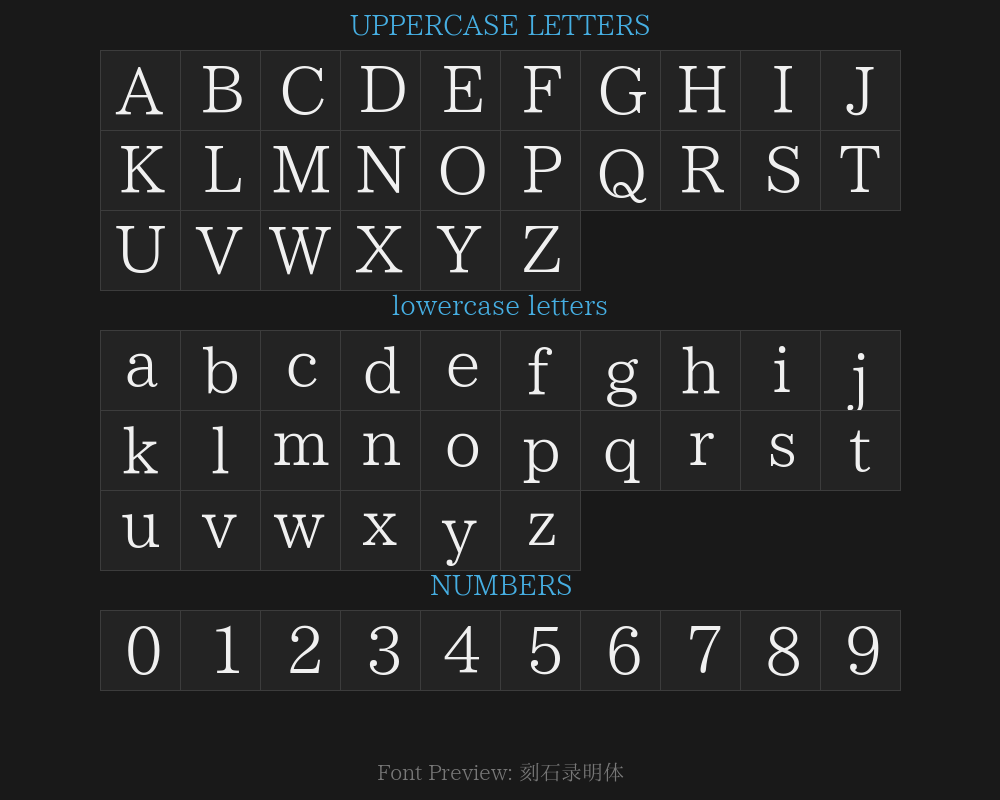Engraved stone inscription in Ming typePreview